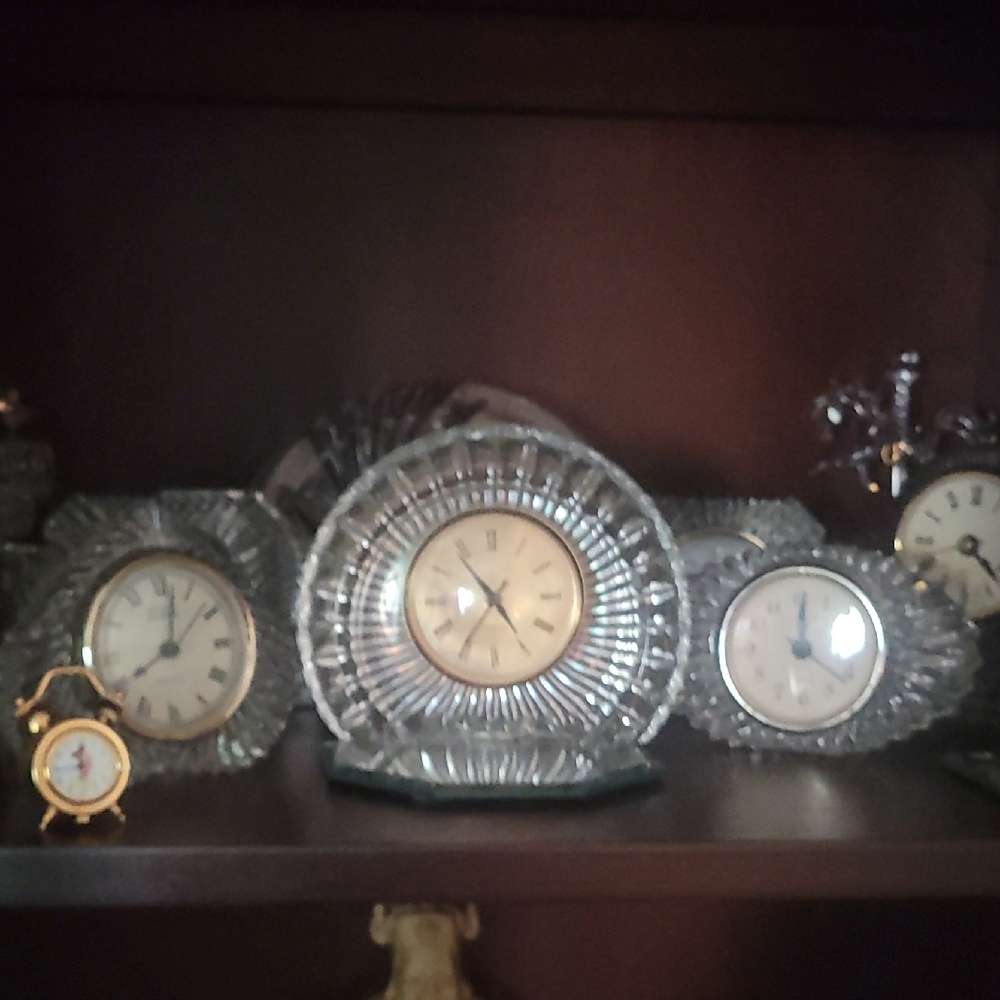 Elegant Silver and Gold Clock Set